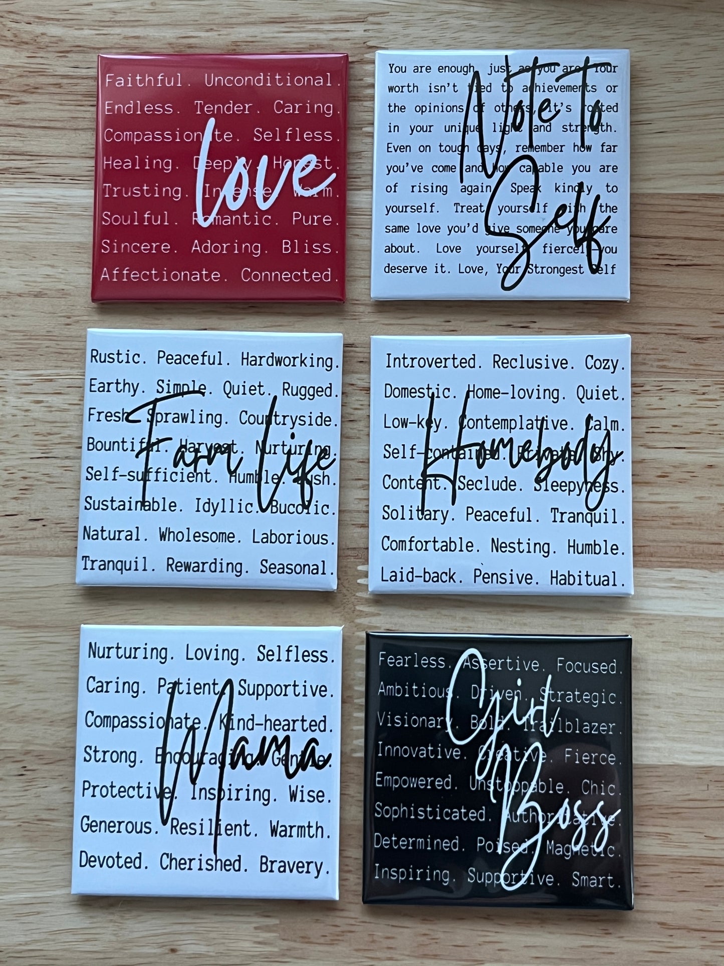 Note to Self Words Magnet