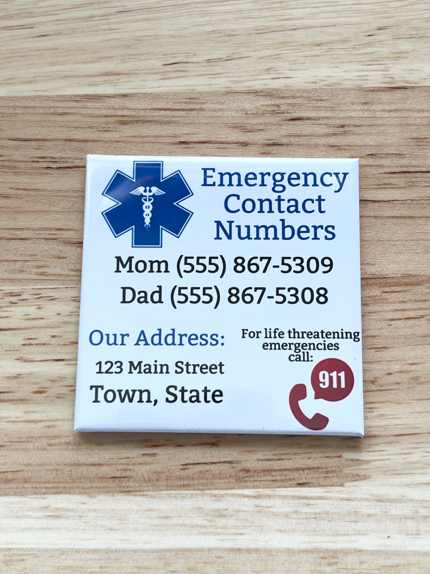 Customized Home Emergency Magnet