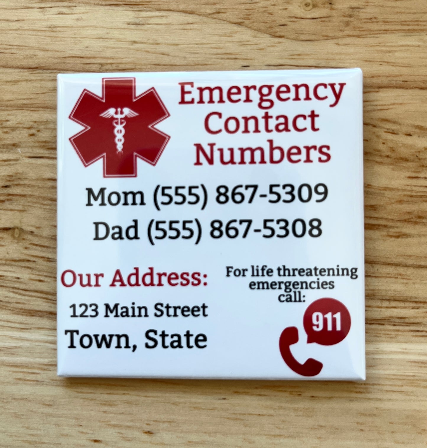 Customized Home Emergency Magnet