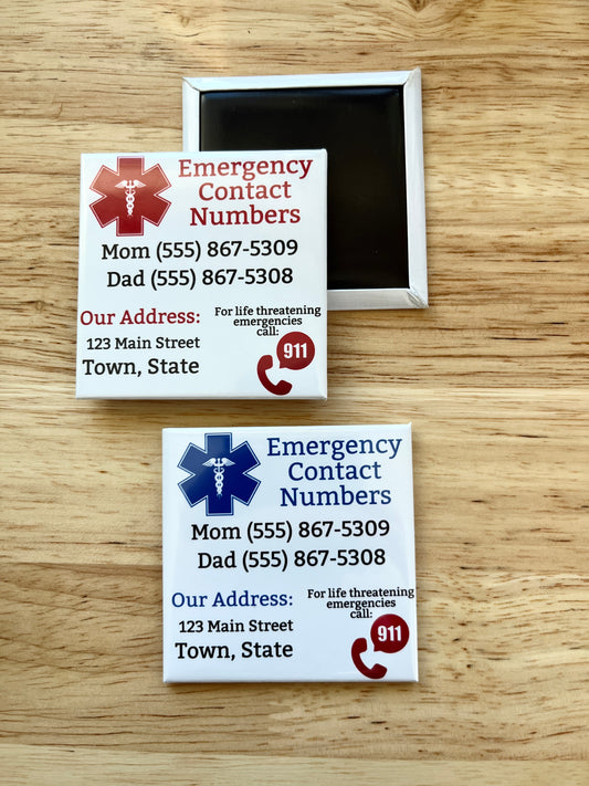 Customized Home Emergency Magnet