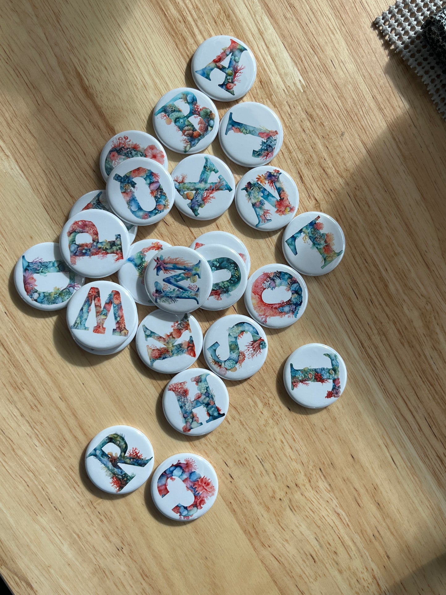 Coral Alphabet 1.25" Magnet Set 🪸