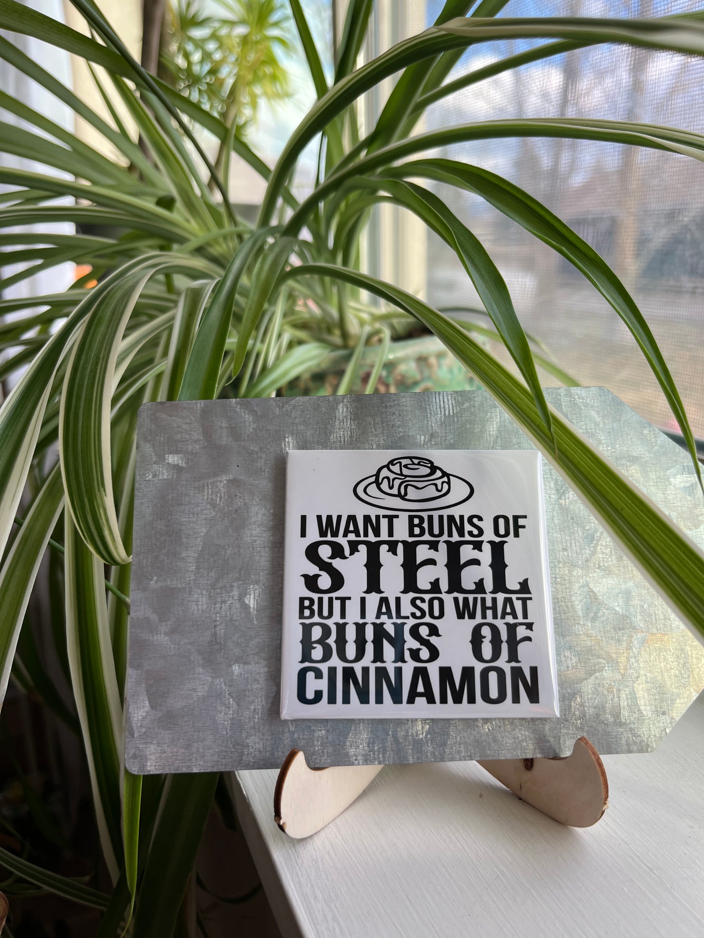 I Want Buns Of Steel 2.5" Square Magnet