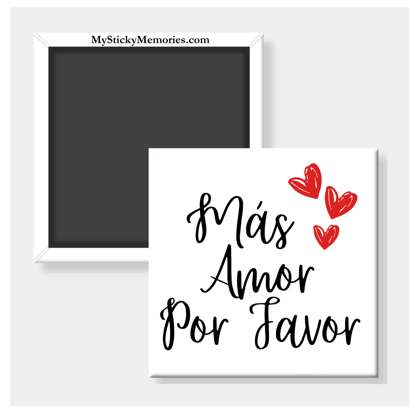 Más Amor Por Favor 2.5" Square Magnet