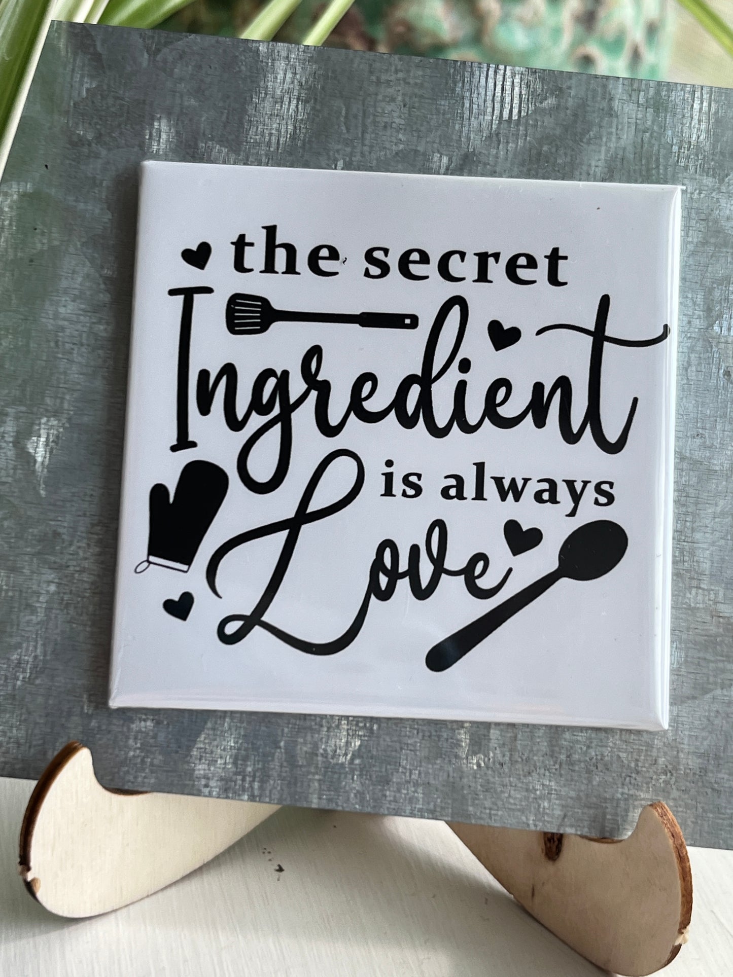 The Secret Ingredient Is Always Love 2.5” Square Magnet