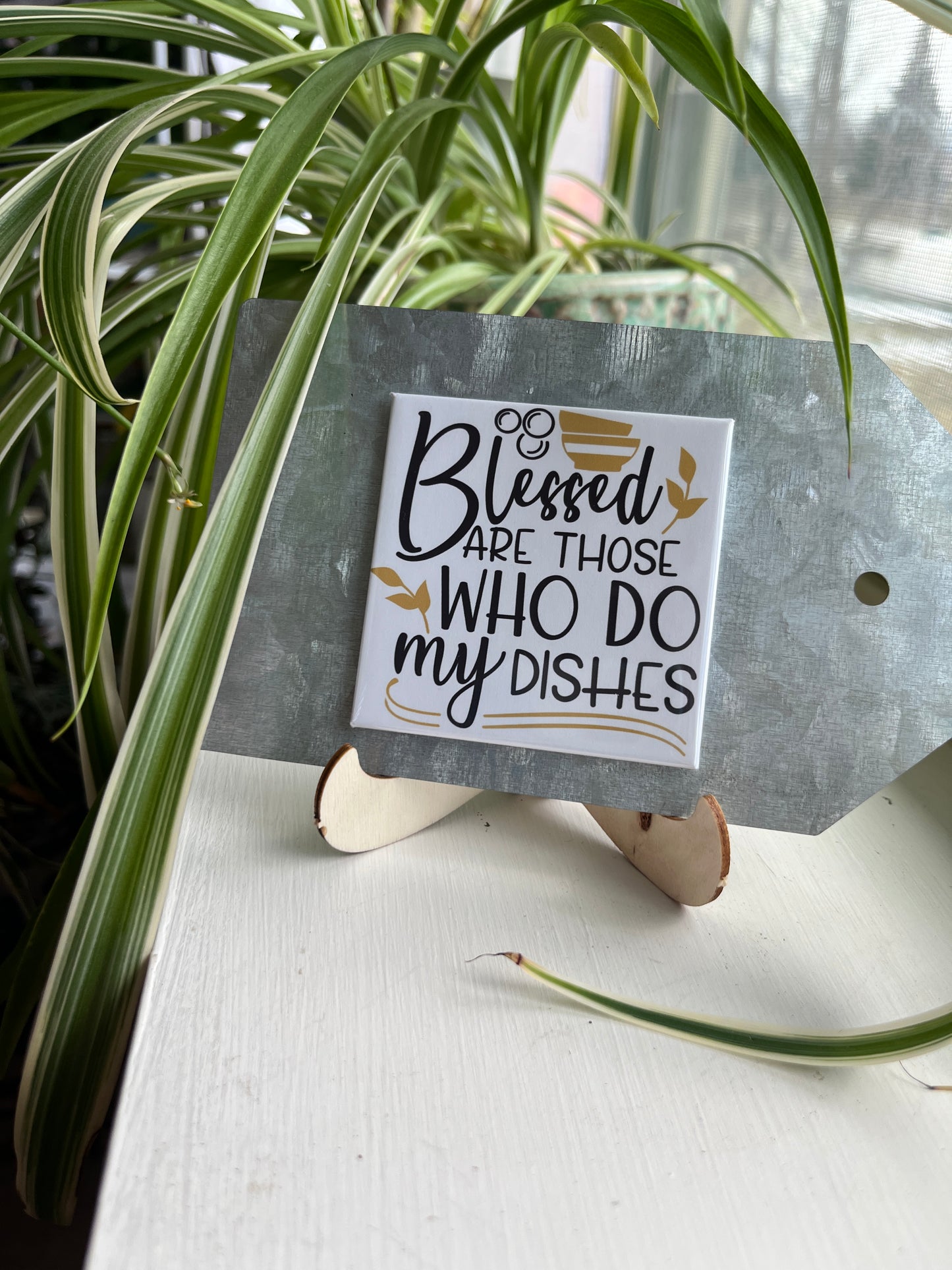 Blessed Are Those Who Do My Dishes 2.5" Square Magnet