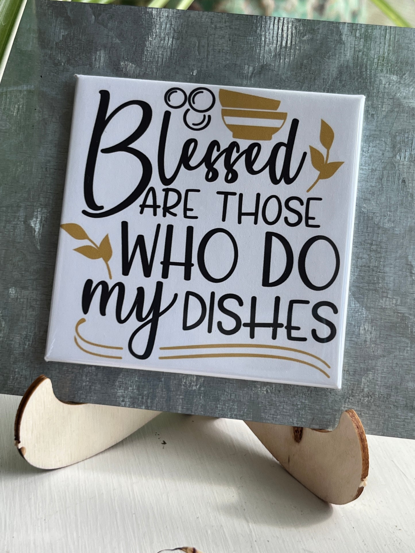 Blessed Are Those Who Do My Dishes 2.5" Square Magnet