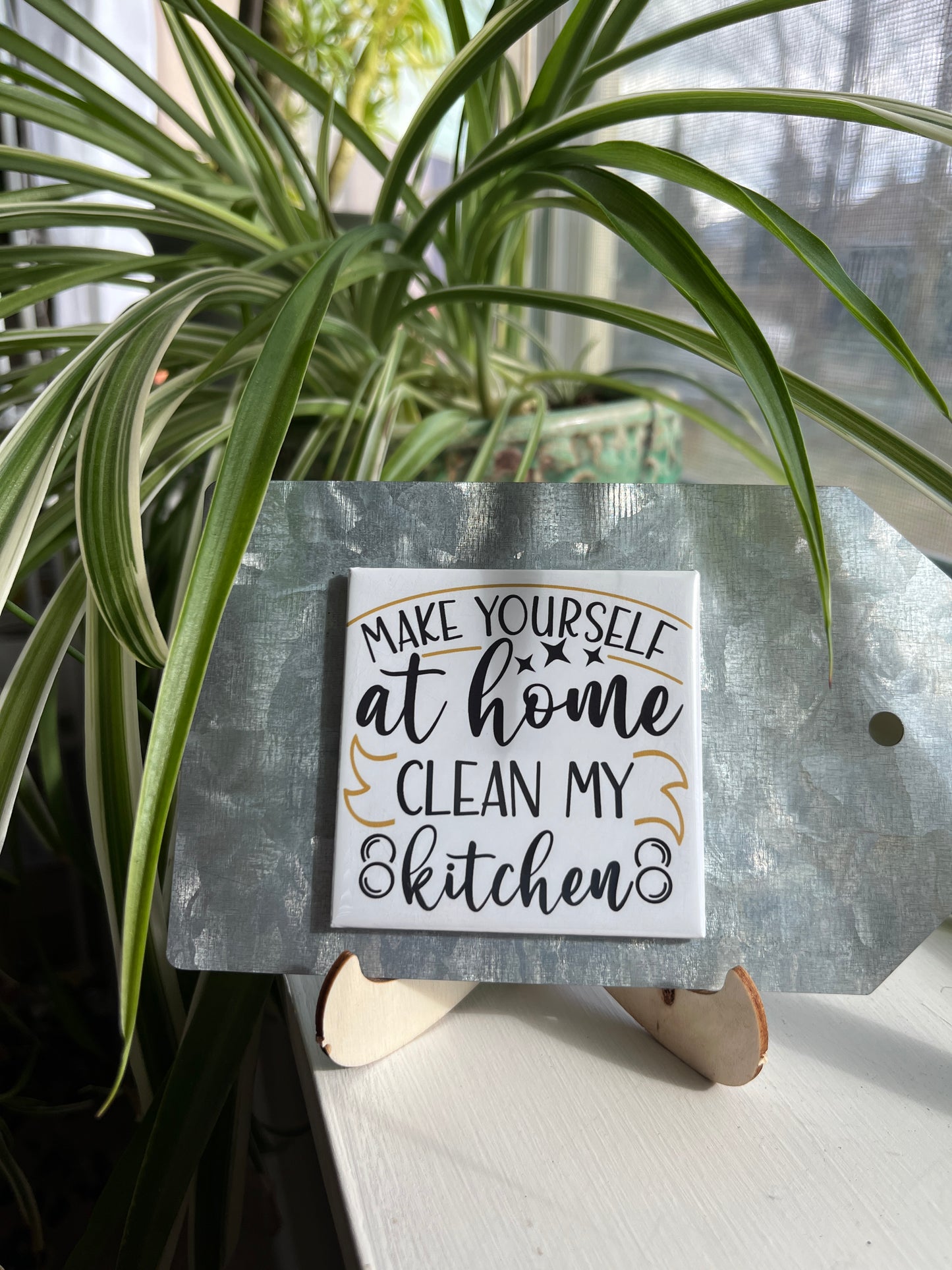 Make Yourself At Home Clean My Kitchen 2.5" Square Magnet