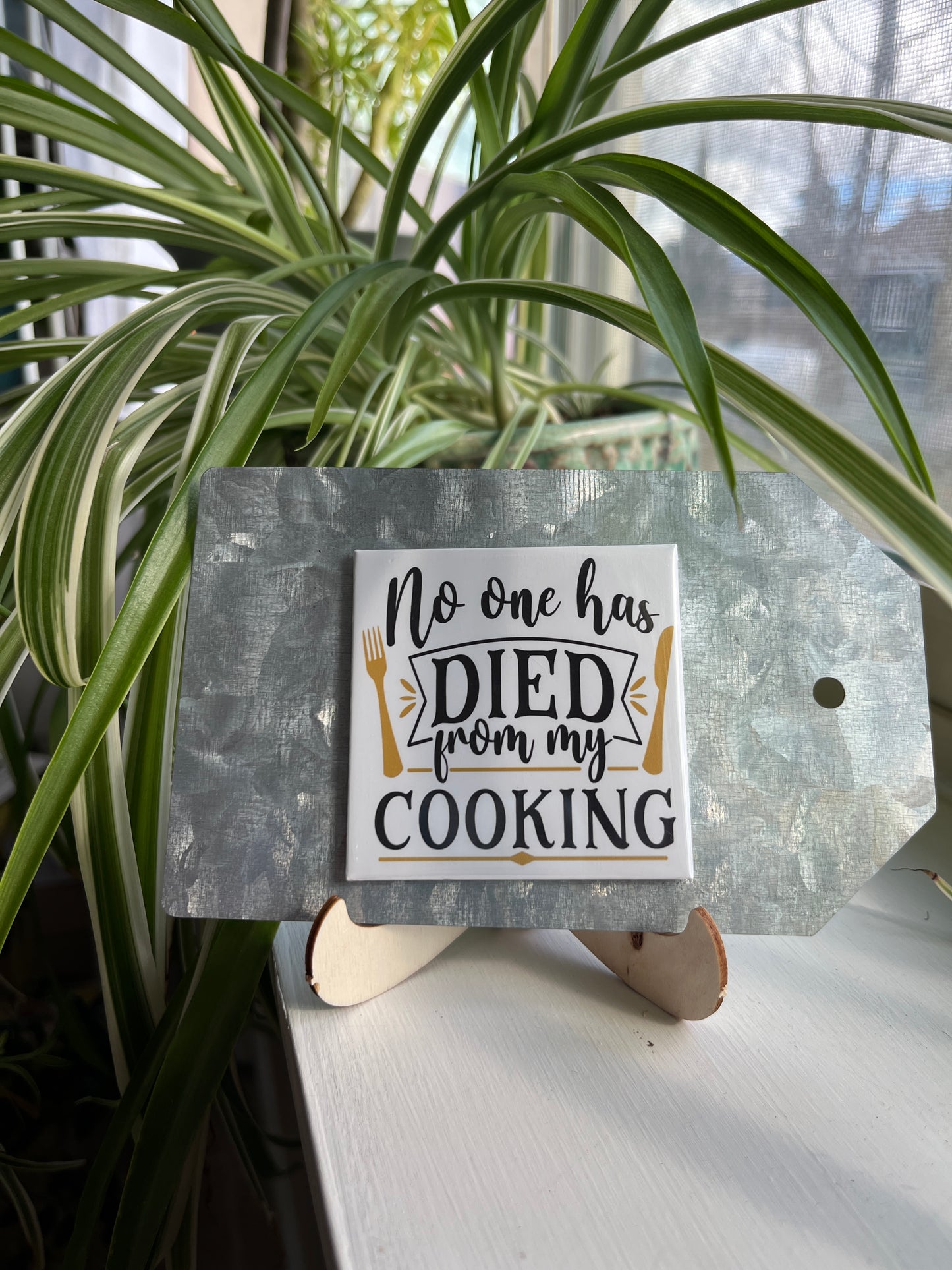 No One Has Died From My Cooking 2.5" Square Magnet