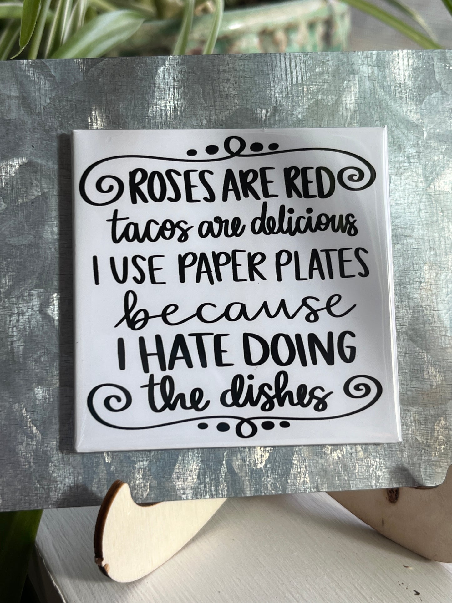 Roses Are Red Tacos Are Delicious 2.5" Square Magnet