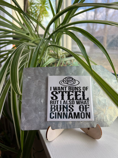 I Want Buns Of Steel 2.5" Square Magnet