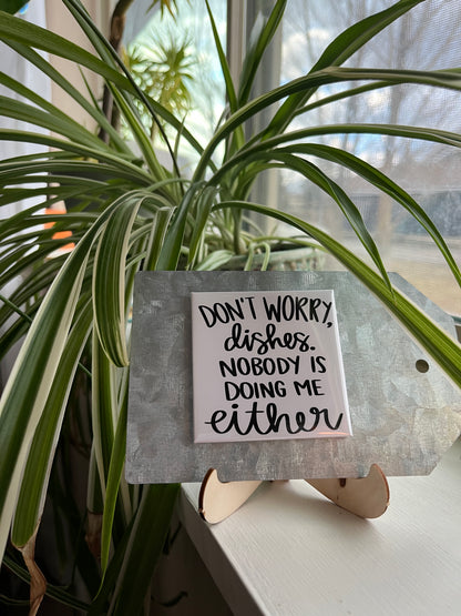 Don’t Worry Dishes 2.5" Square Magnet